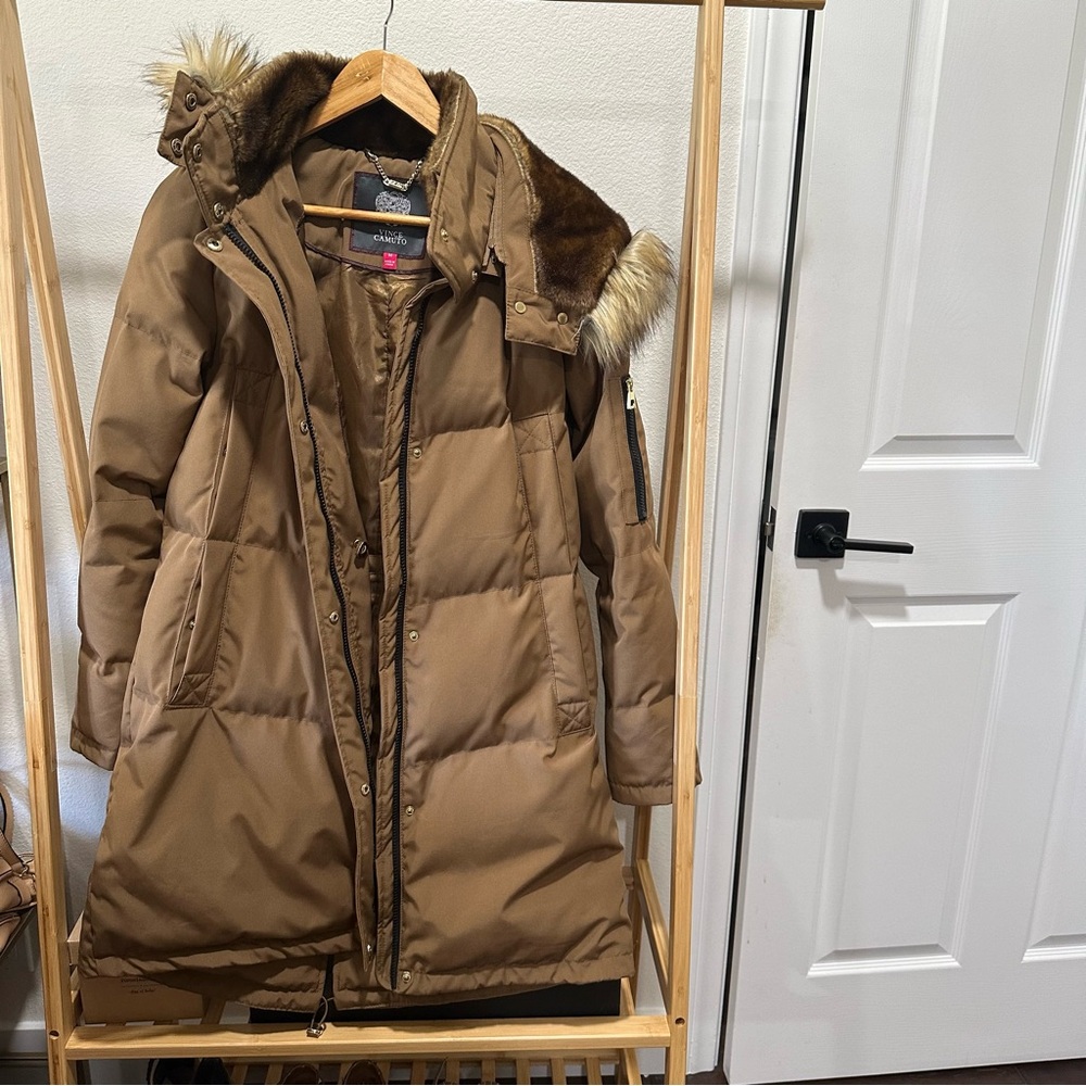Vince Camuto puffer coat with fur hood and lining